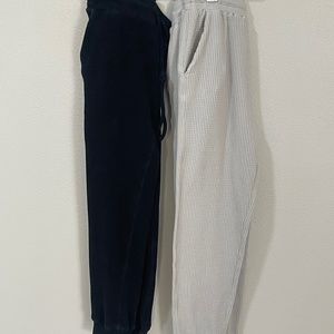 2 pairs of ribbed knit joggers size Small